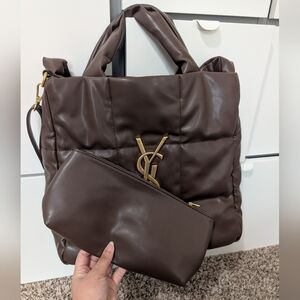 Brown YS Puffer Bag Set